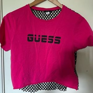 Guess crop top with mesh back